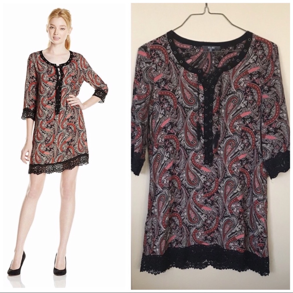 💚MISS ME Shift Dress with Eyelets & Lace Up Front